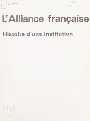 cover image of L'Alliance française